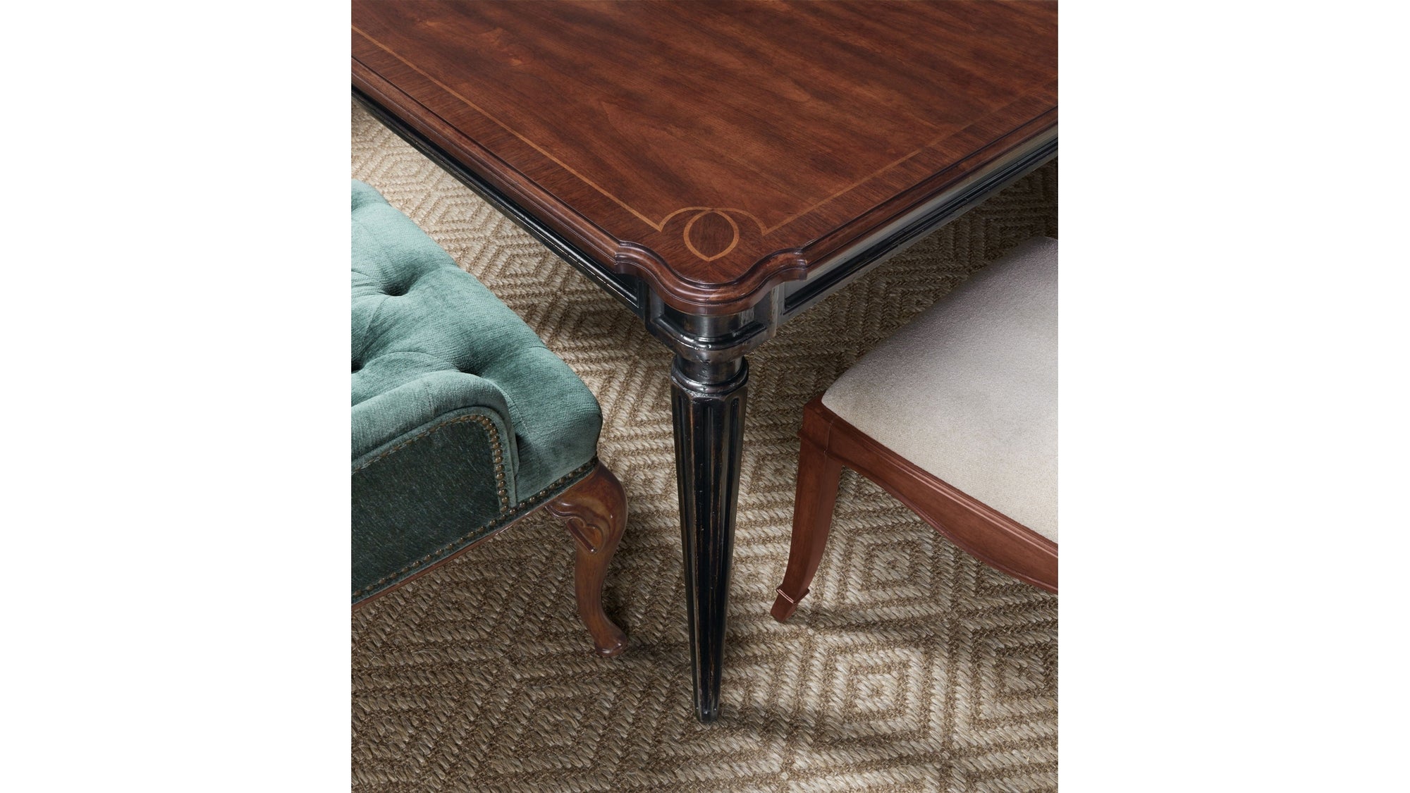 Charleston - Rectangle Leg Dining Table With 2-22" leaves - Dark Brown