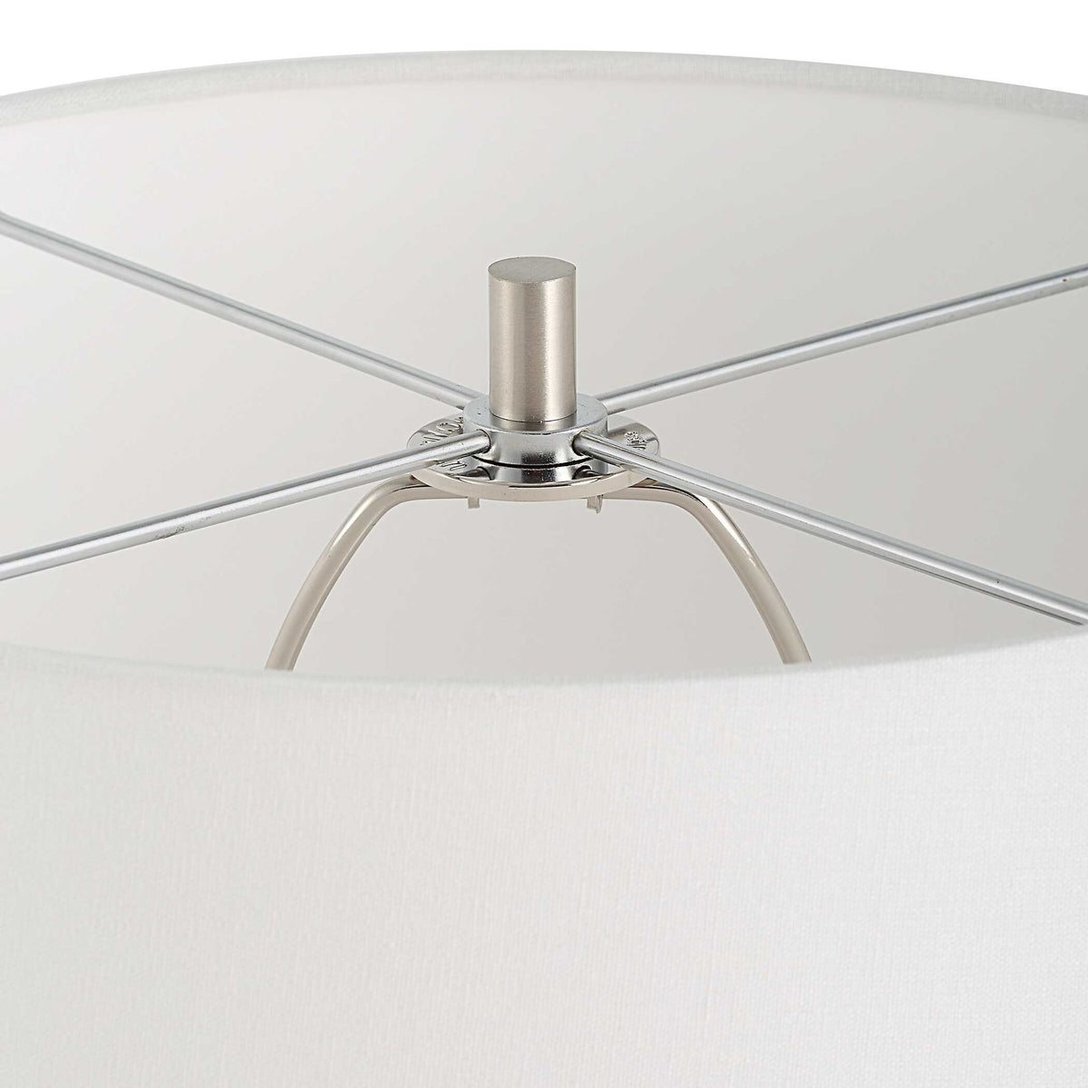 Quinn - Table Lamp - White &amp; Silver