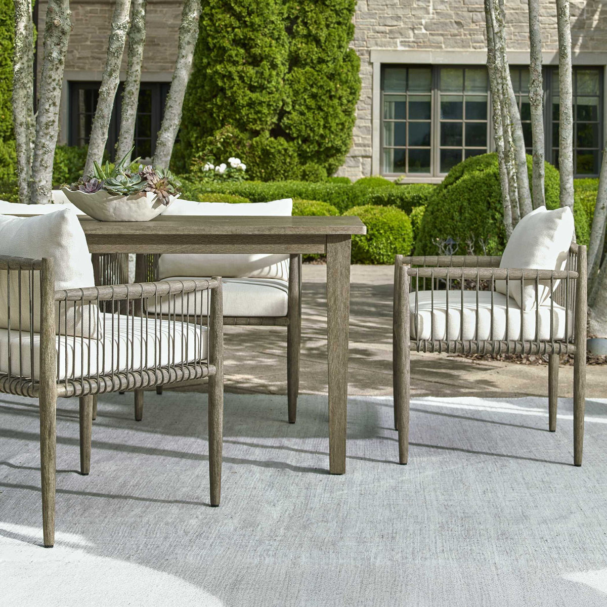 Borneo - Outdoor Dining Chair - White / Dark Gray
