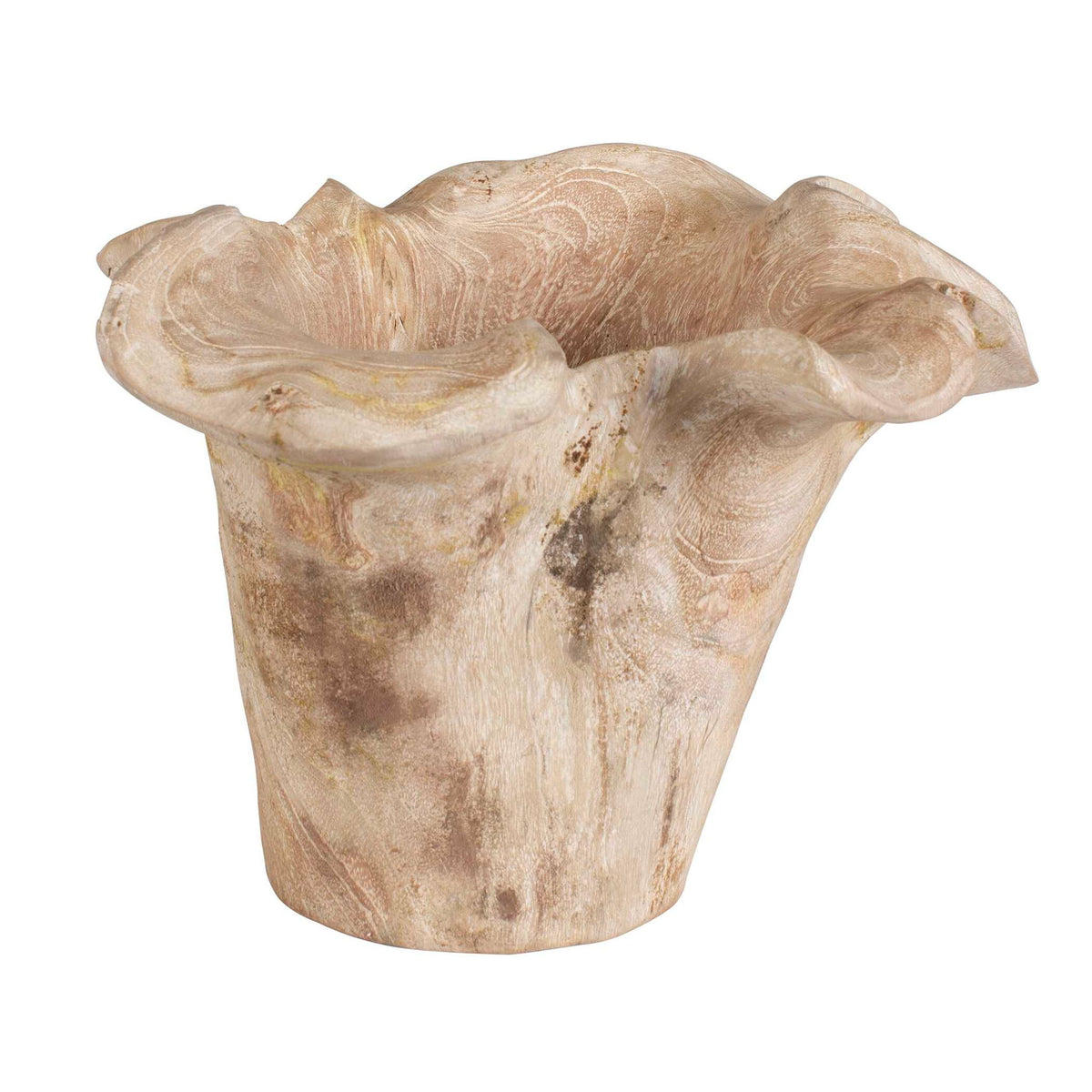 Teak Flow - Outdoor Bowl - White Wash