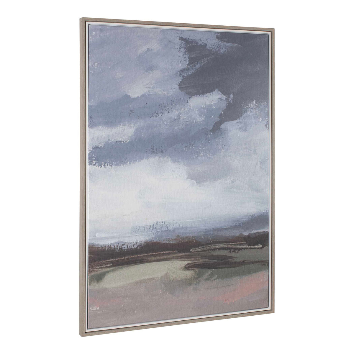 Bracing - Framed Landscape Art - Brown / Gray / Green / Orange / Pink / White