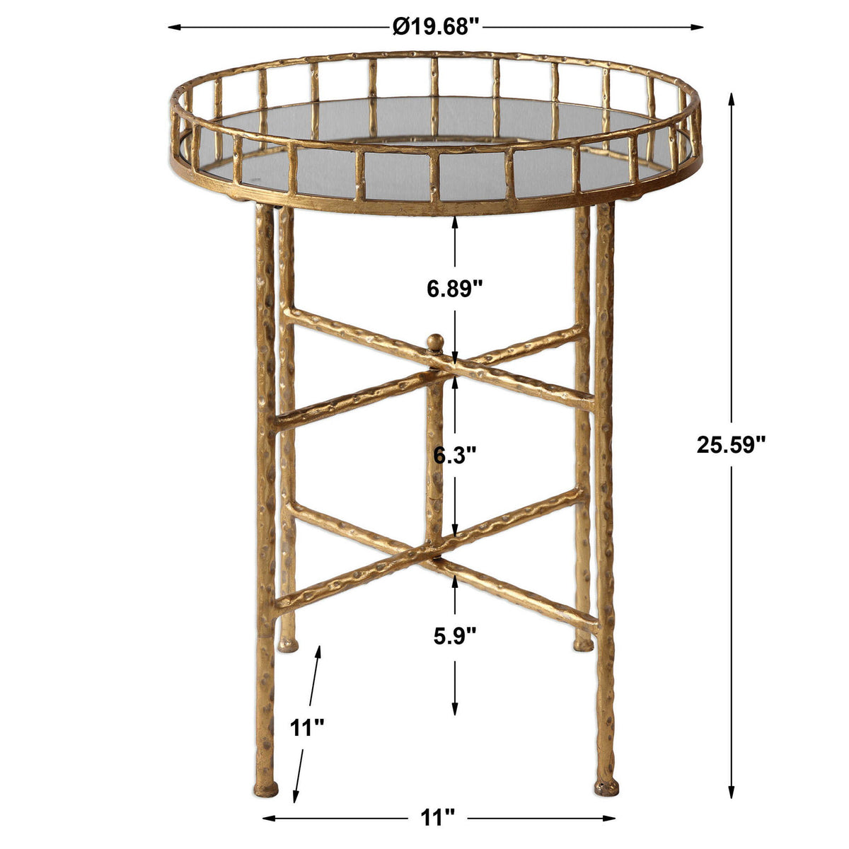 Tilly - Accent Table - Bright Gold