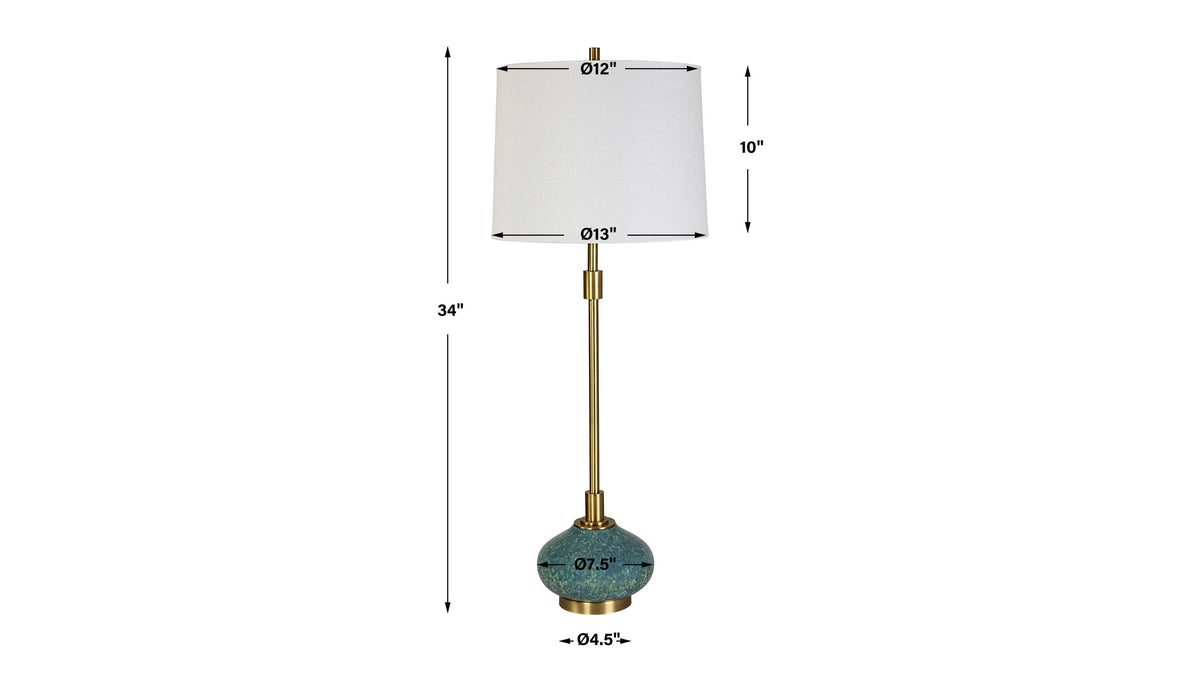 Kaimana - Aged Buffet Lamp - Blue