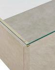 Maeva - Modern Glass Coffee Table - Woodtone
