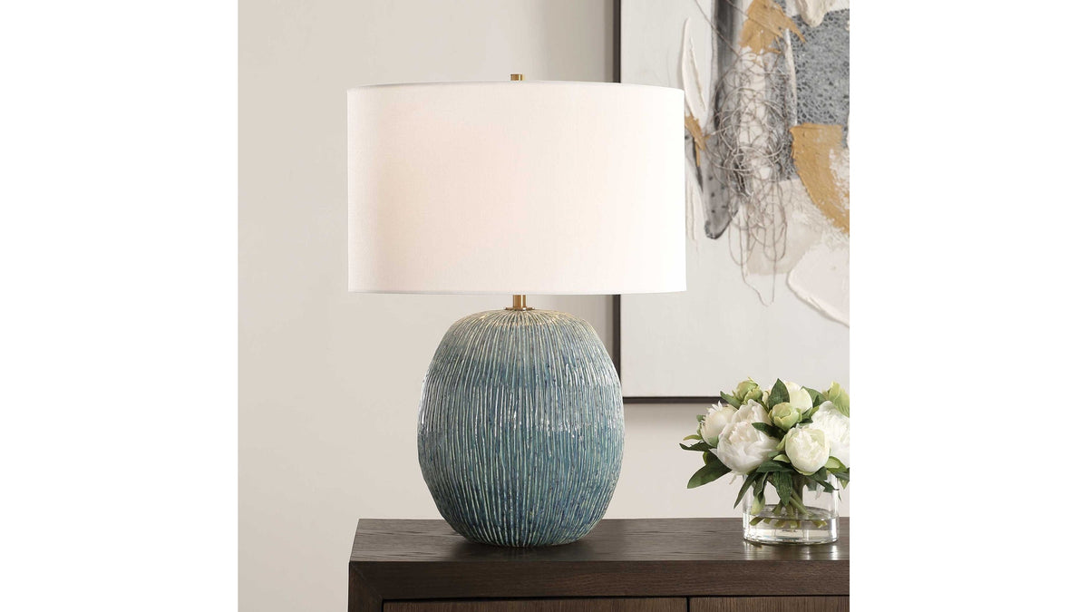 Elysia - Textured Table Lamp - Blue