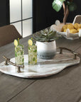 Stone And Twig - Indoor-Outdoor Tray - Gold / Gray / White