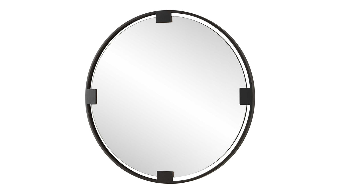 Cornelia - Black Round Mirror
