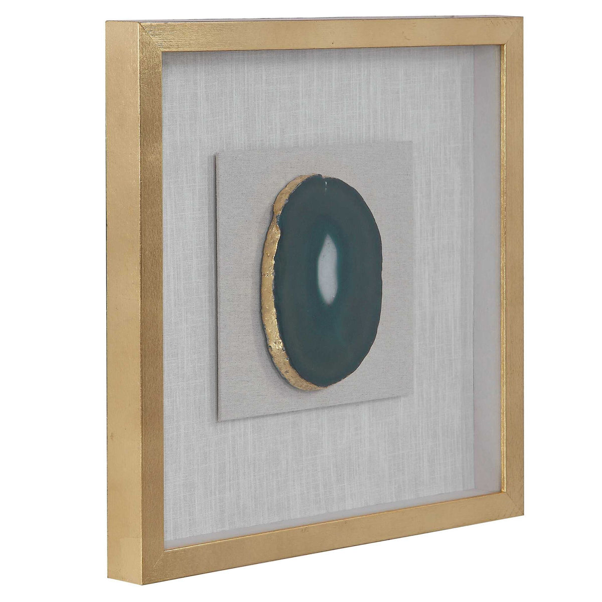 Keeva - Agate Stone Shadow Box - Gold