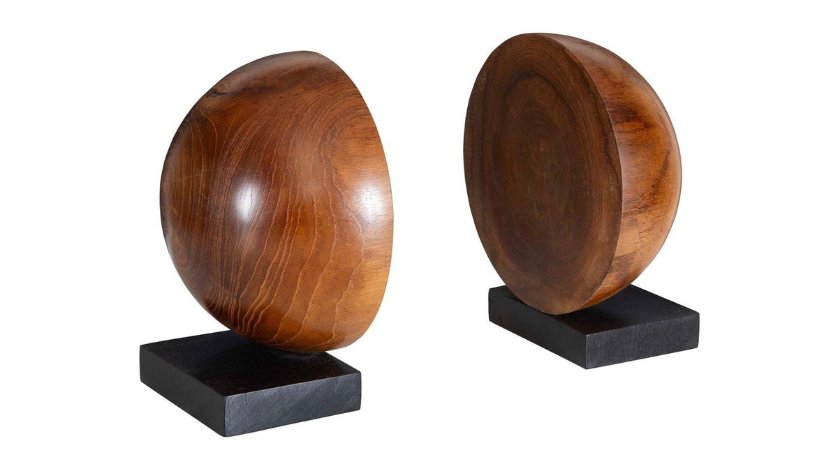 Teak And Noir - Bookends Set of 2 - Light Brown