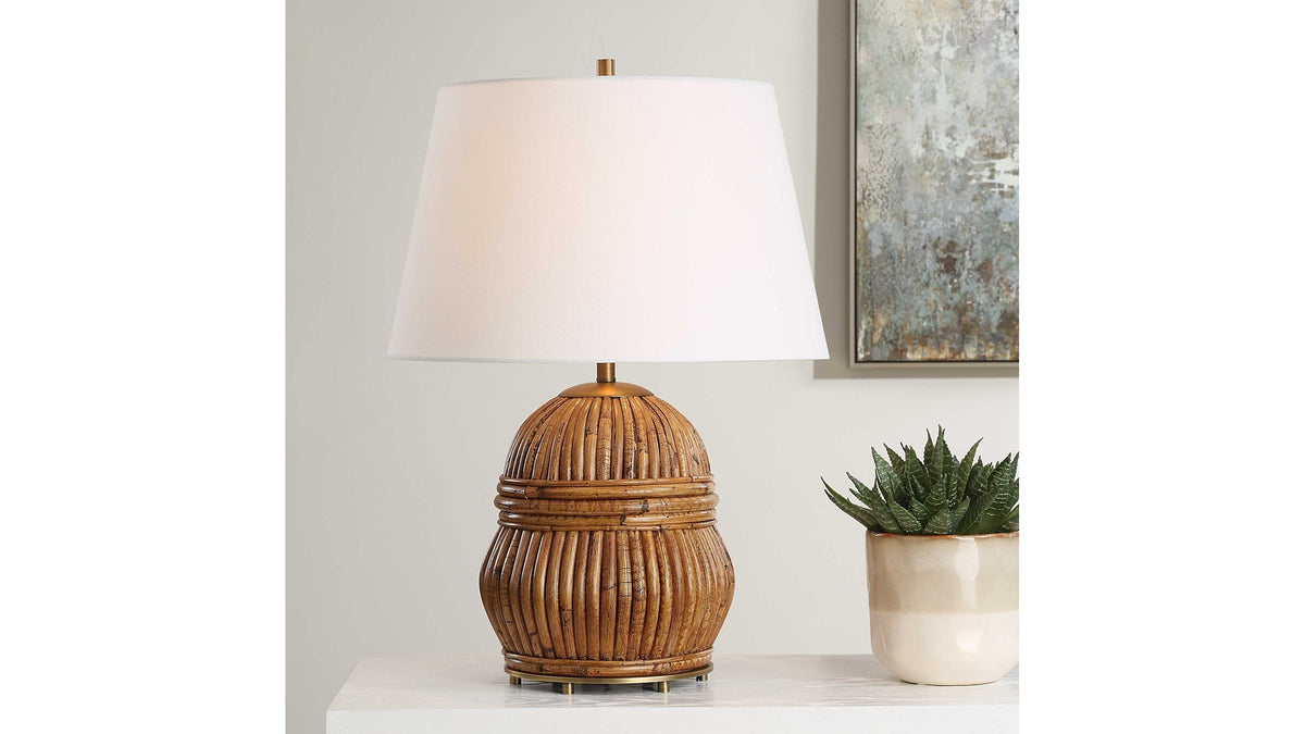 Reed - Honey Rattan Table Lamp - Light Brown