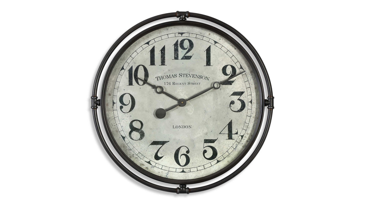 Nakul - Industrial Wall Clock - Silver