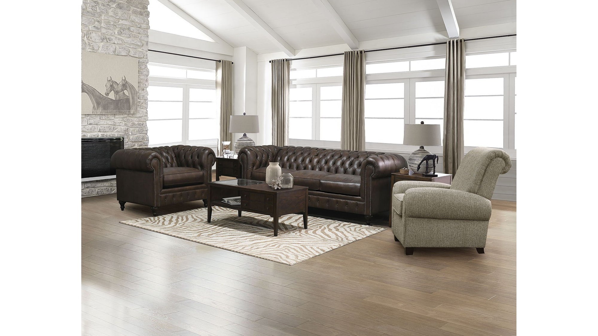 Rondell - 2R00LR/NR - Stationary Sofa With Nails