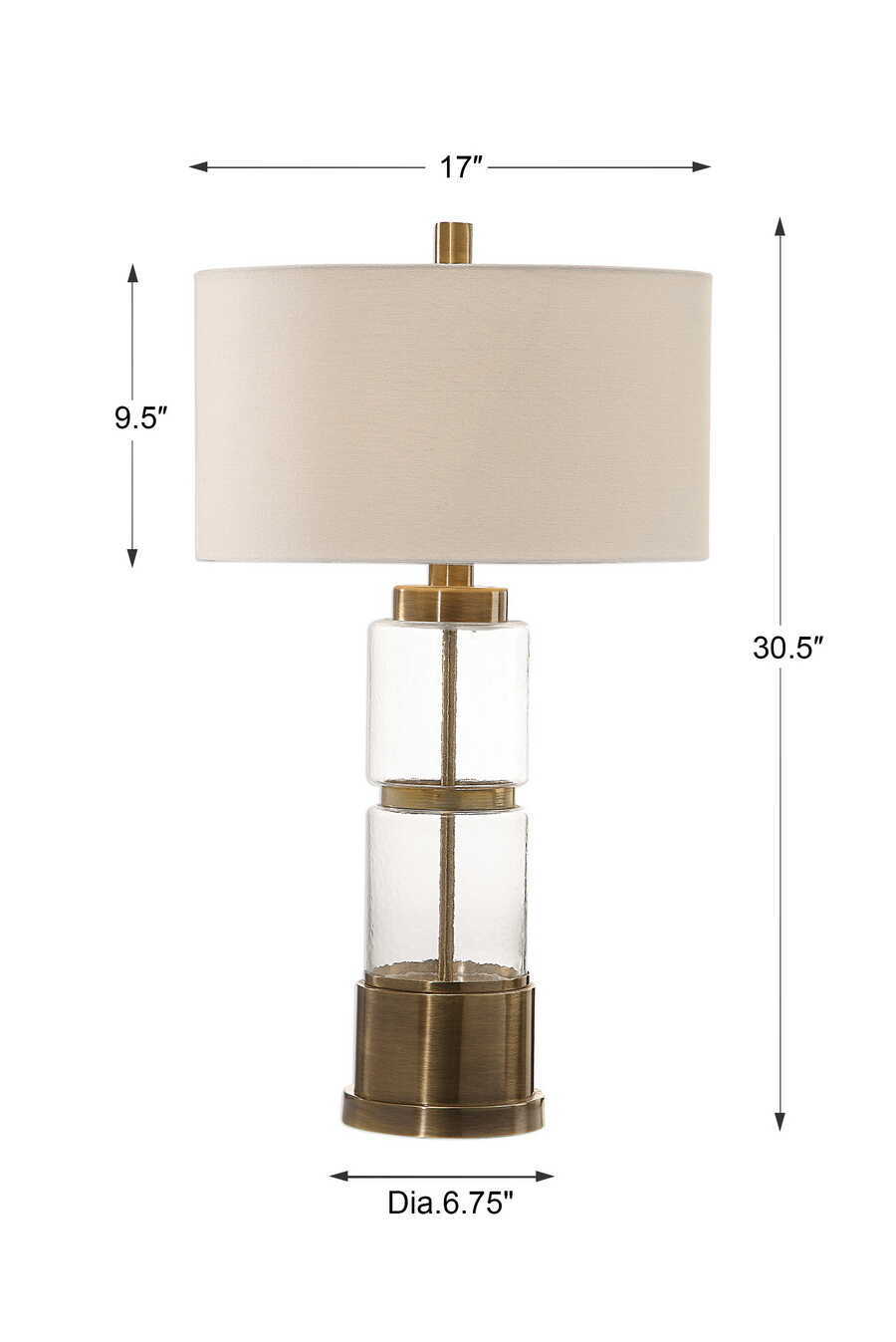 Vaiga - Glass Column Lamp - Gold