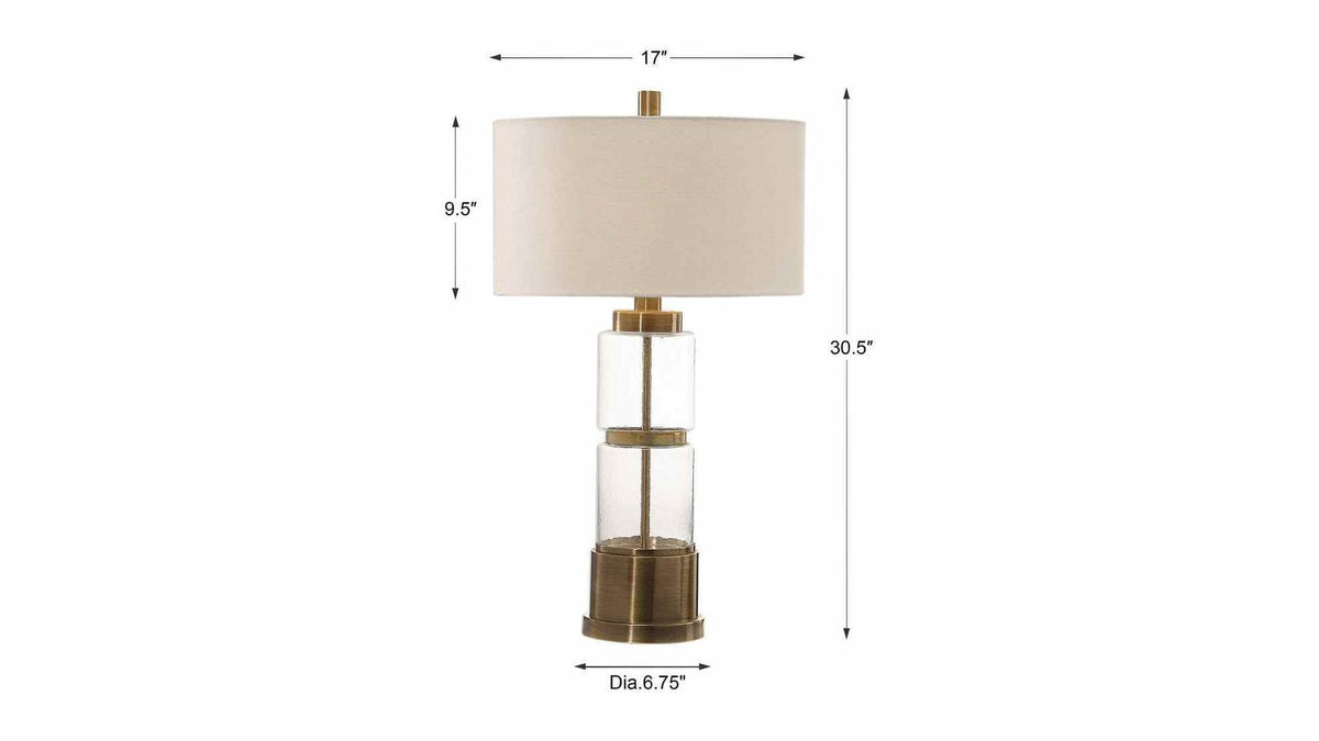 Vaiga - Glass Column Lamp - Gold
