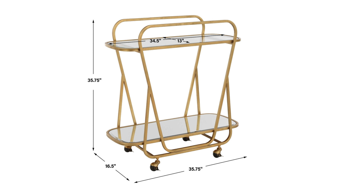 Swain - Brass Serving Cart