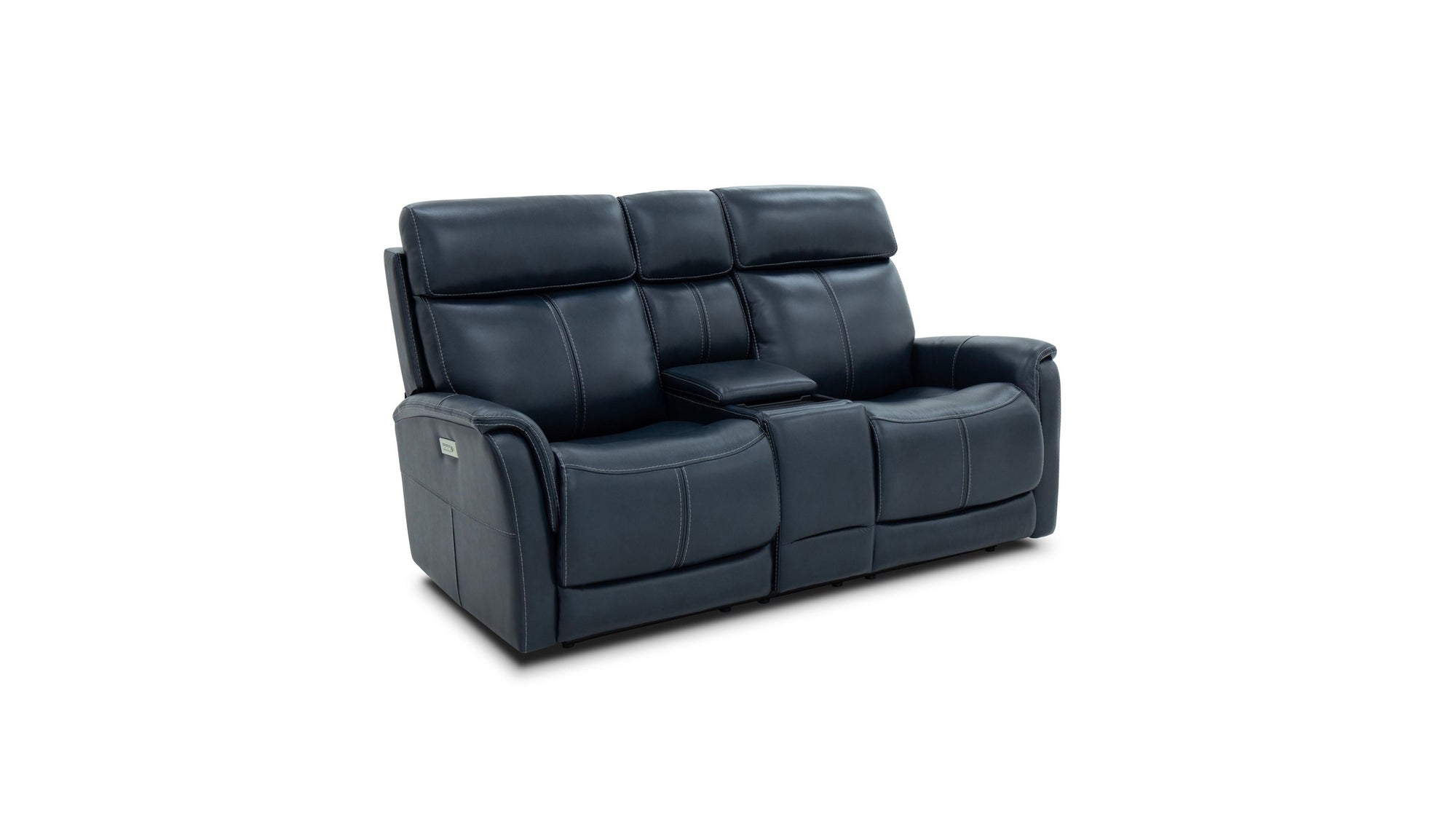 View - Power Reclining Loveseat With Console, Power Headrest & Lumbar