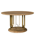 Ryder - Dining Table - Chestnut Elm / Antique Brass