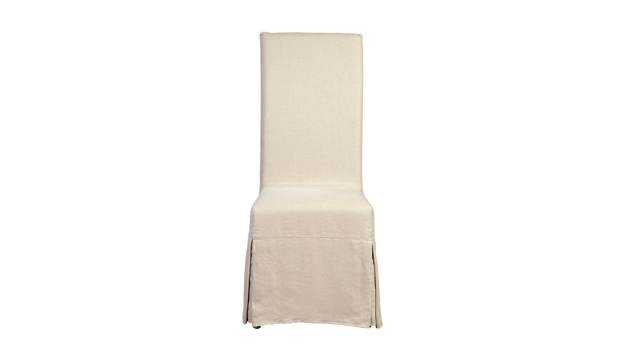Linen Slip Covered Parsons Chair Set of 2 - Pearl Silver