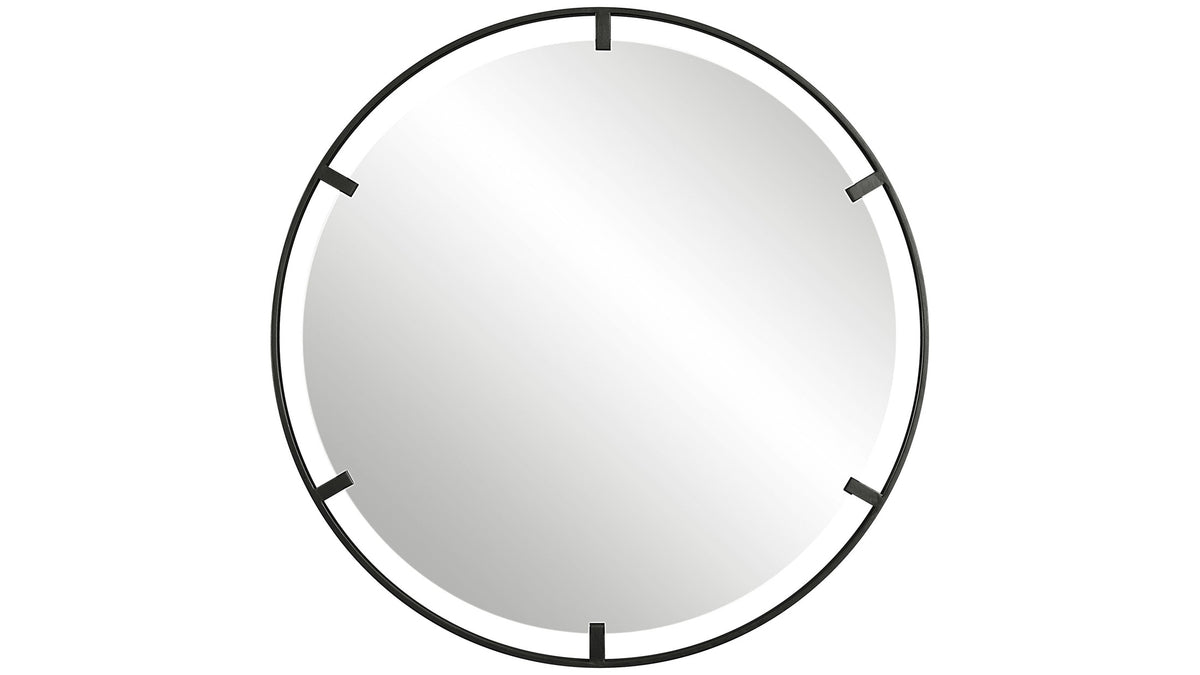 Cashel - Round Iron Mirror - Black