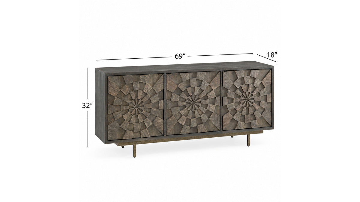 Adrienne - Server - Sandblasted Dark Brown & Antique Gold Metal