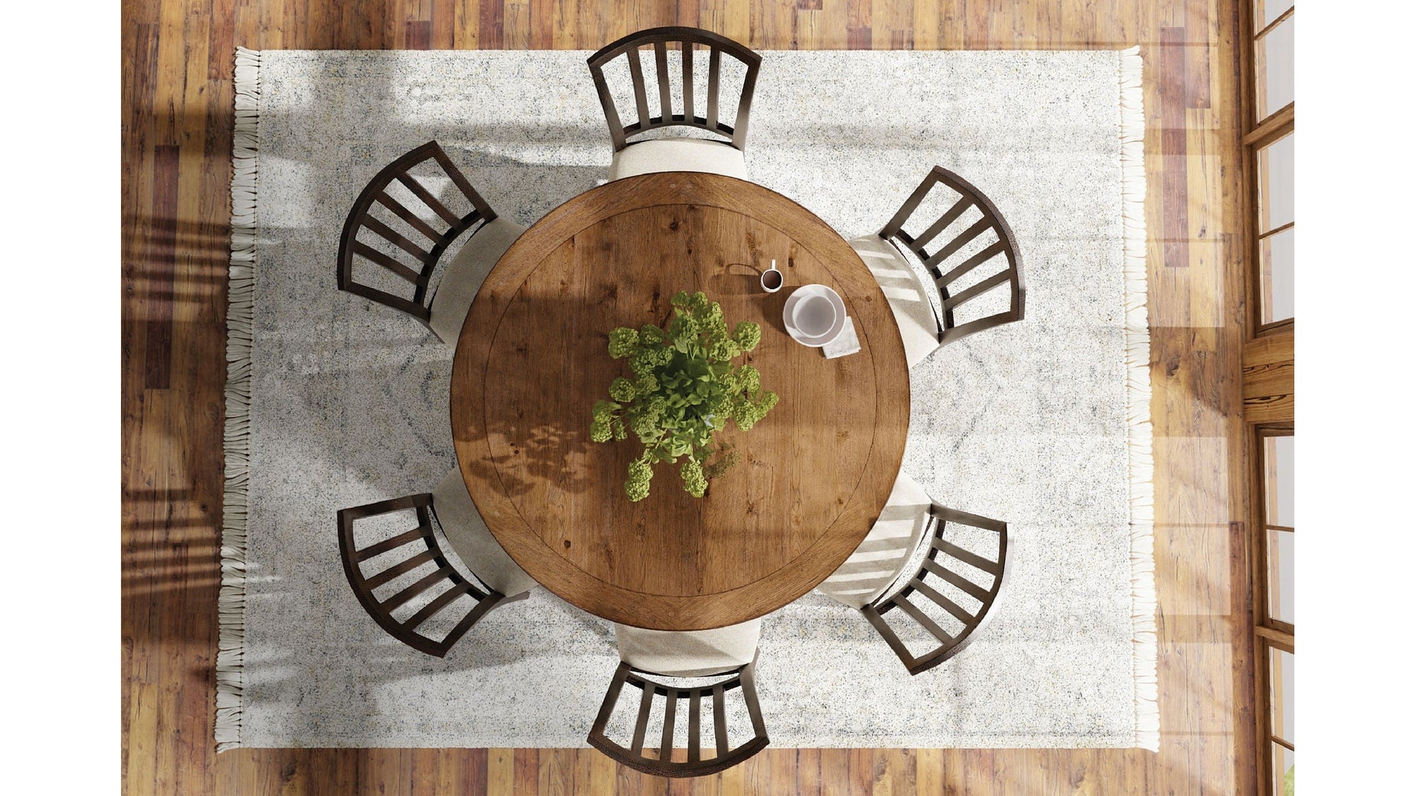 Big Sky - Round Dining Table - Light Brown / Black