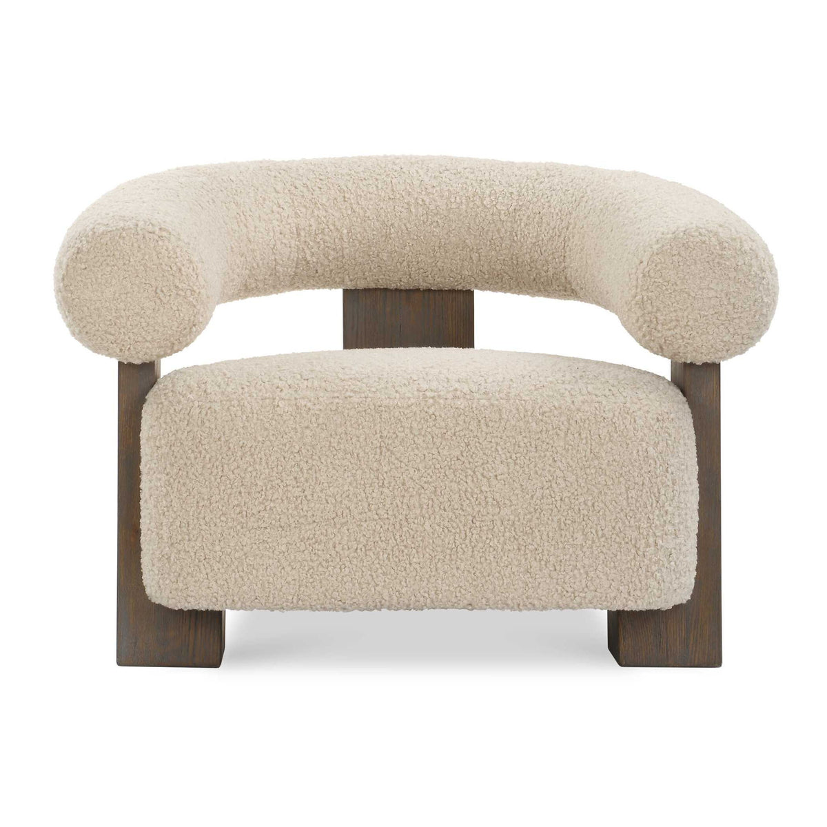 Lennox - Shearling Accent Chair - Beige / Brown