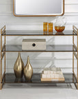 Stacked Up - Glass Console Table - Gray