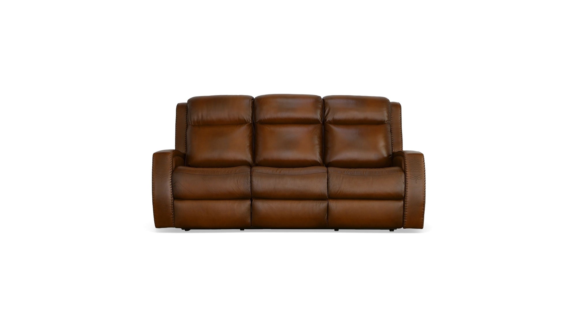 Mustang - Power Sofa With Power Headrest - Rust