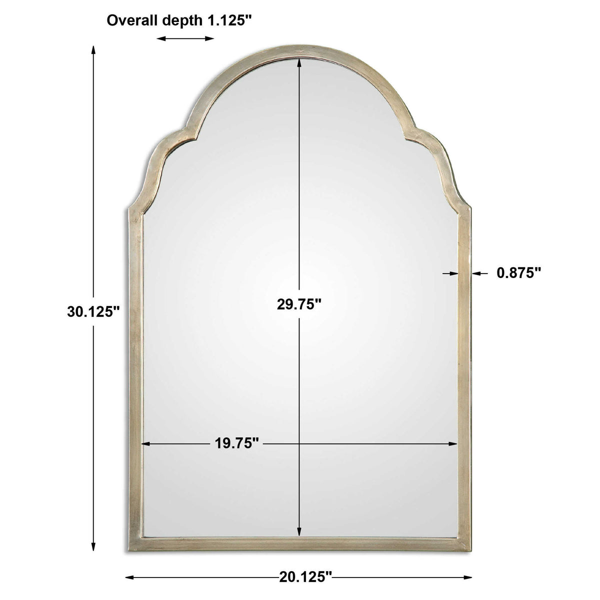 Brayden - Petite Arch Mirror - Silver