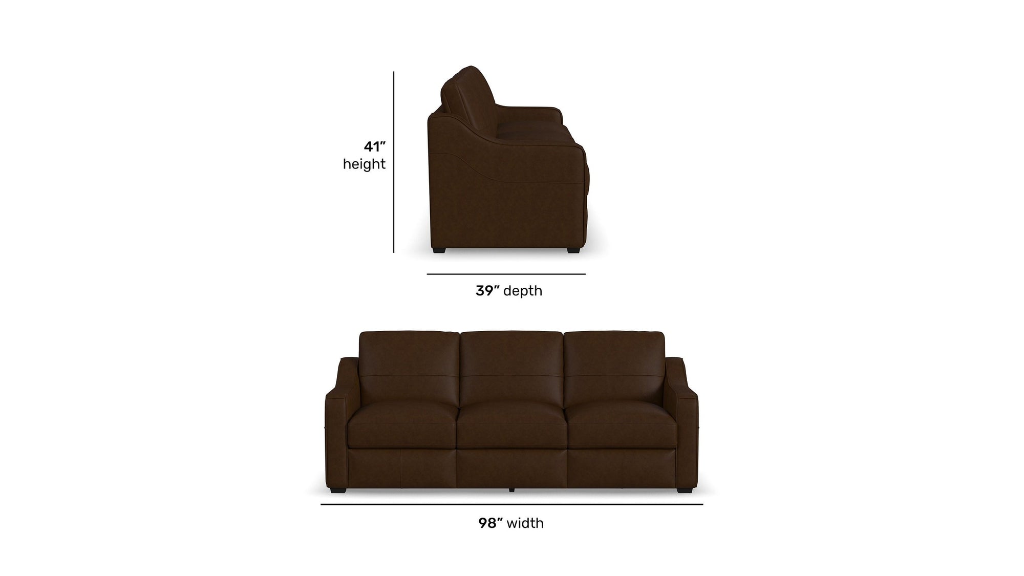 Hudson - Sofa - Dark Brown