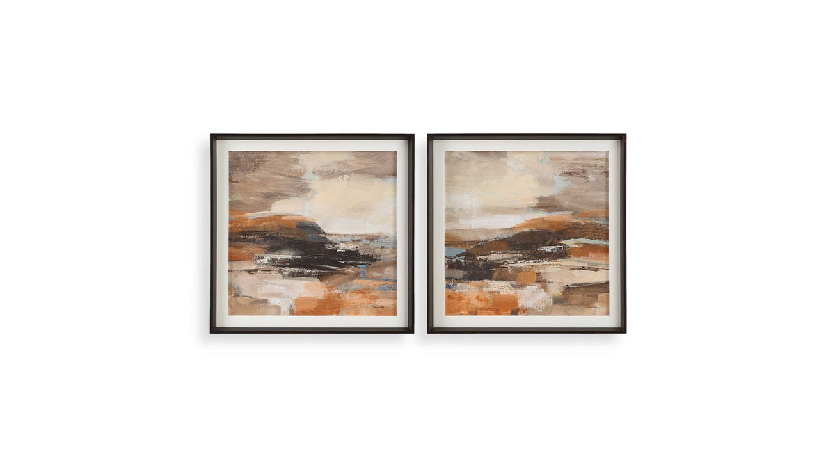 Cinnamon Shore - Framed Prints (Set of 2) - Dark Brown