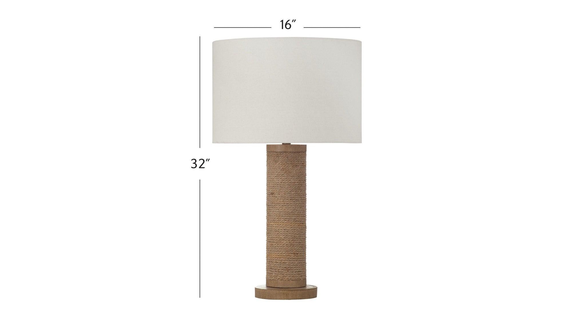 Adams - Table Lamp - Natural Rope / White