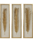 Palma - Leaf Shadow Box (Set of 3) - Gold