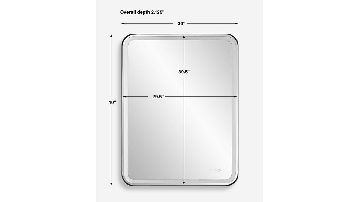 Crofton - Lighted Large Mirror - Black