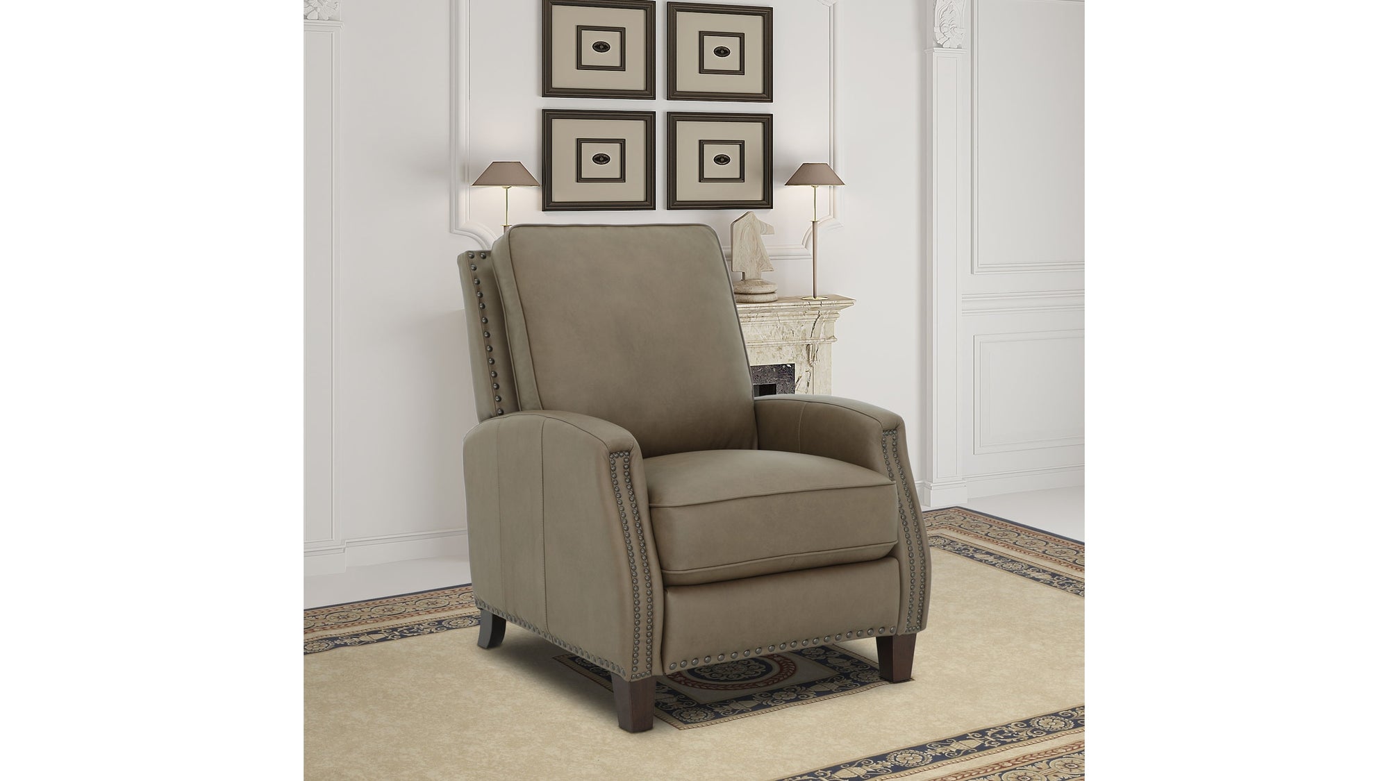 Melrose - Recliner Push Thru The Arm - Cashmere-Taupe
