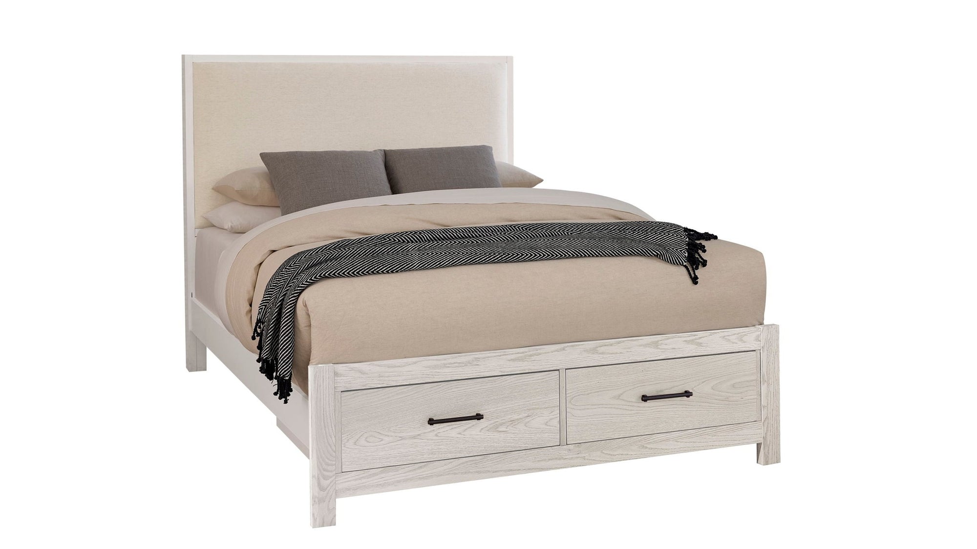 Lodge & Loft - Upholstered Storage Bed - Ivory Cream