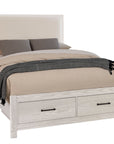 Lodge & Loft - Upholstered Storage Bed - Ivory Cream