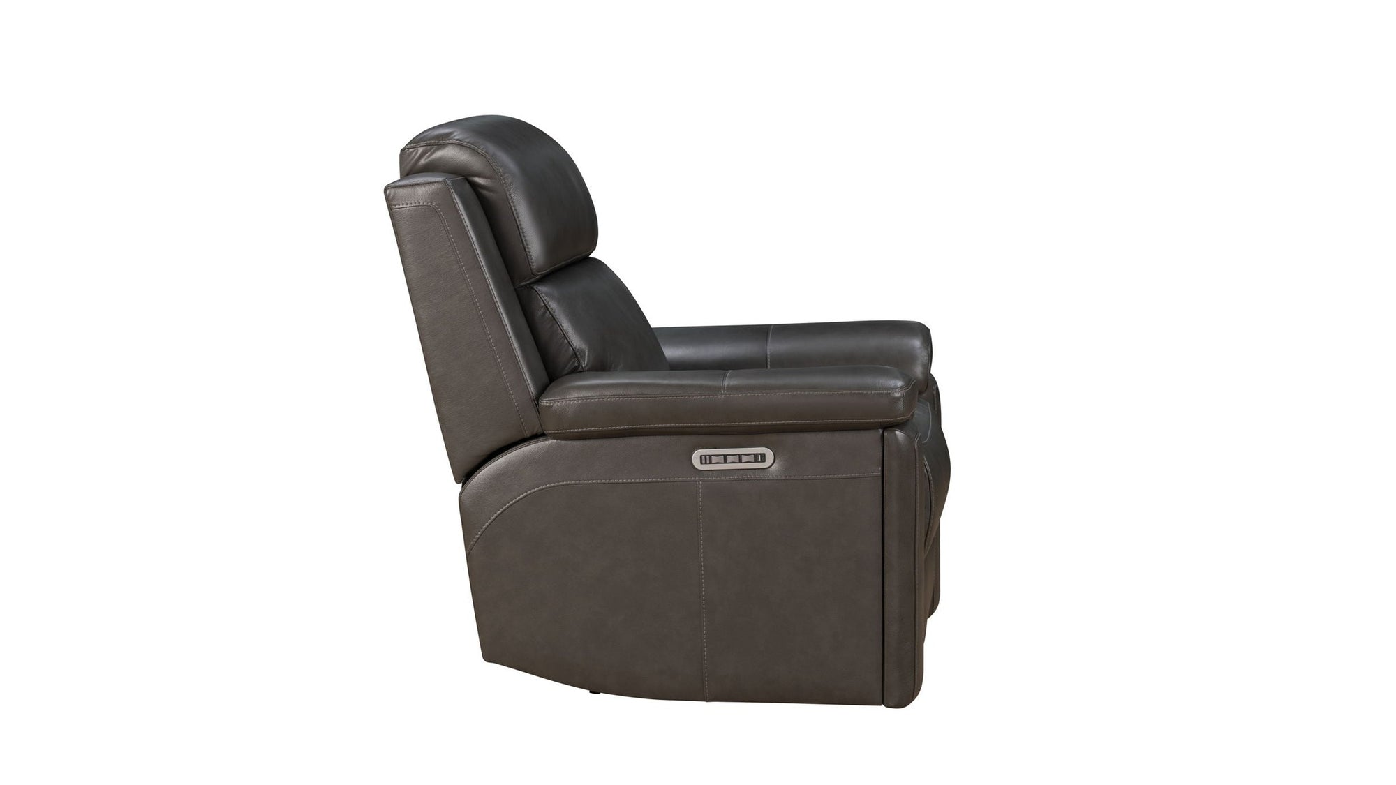 Leon - Power Recliner With Power Headrest, Power Lumbar, Heat And Massage - Smokey Gray