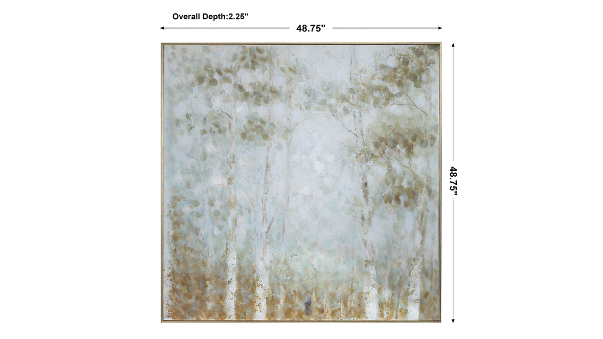 Cotton Woods - Hand Painted Canvas - Light Blue