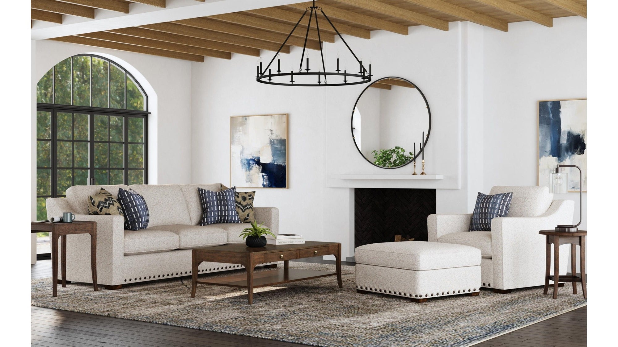 Milo - Fabric Chair With Nailhead Trim