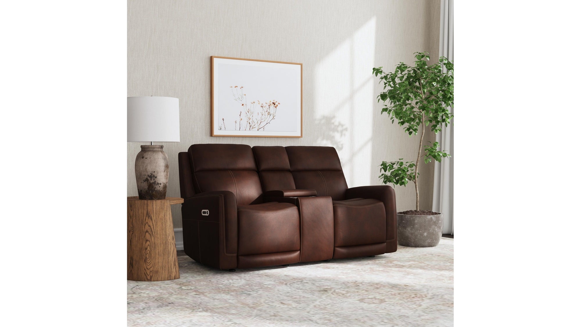 Alister - Power Gliding Loveseat With Console, Power Headrests &amp; Lumbar