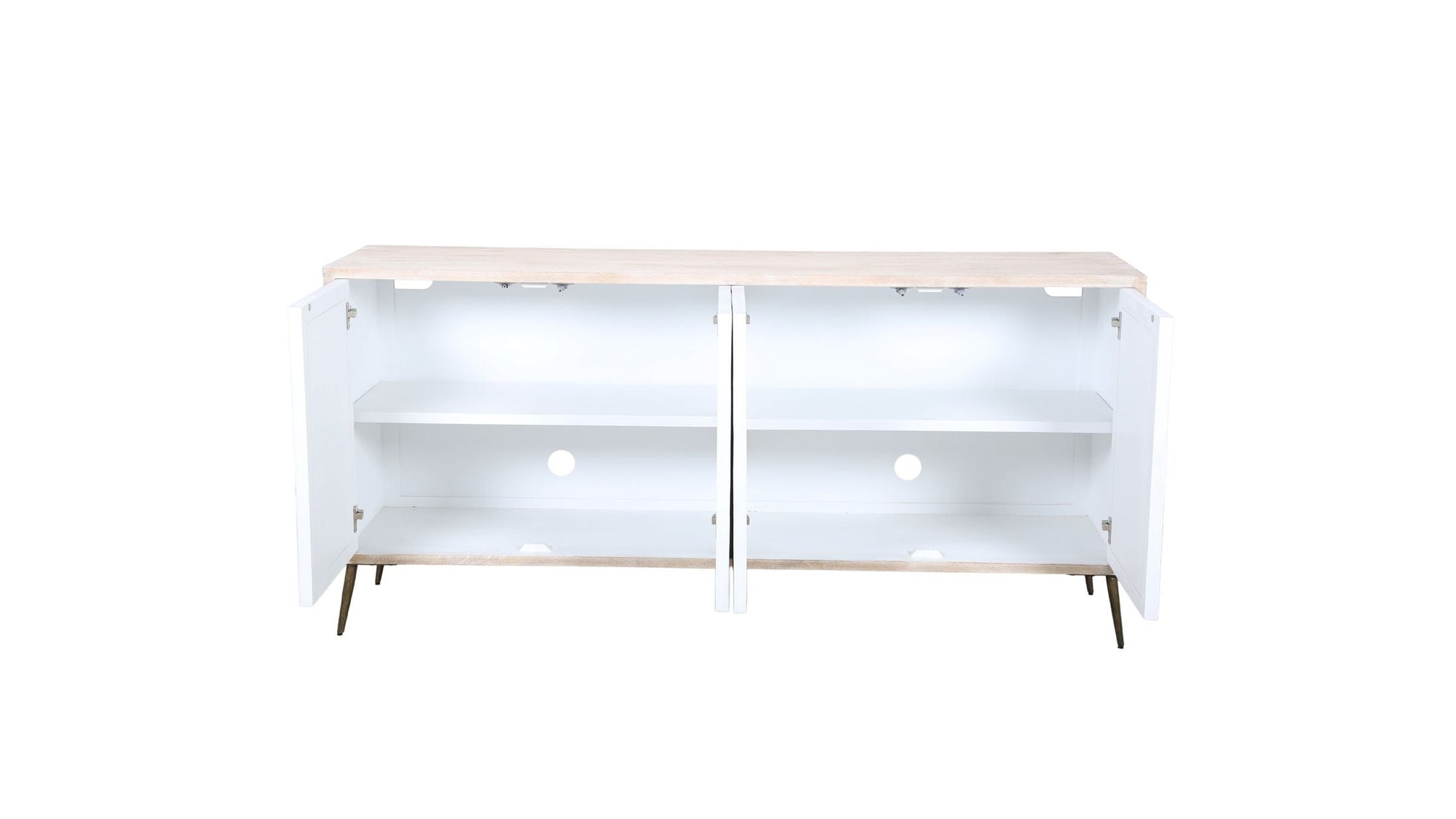 Xander - Server - White Wash Mango / Mosaic Ivory / Brass / Ebony