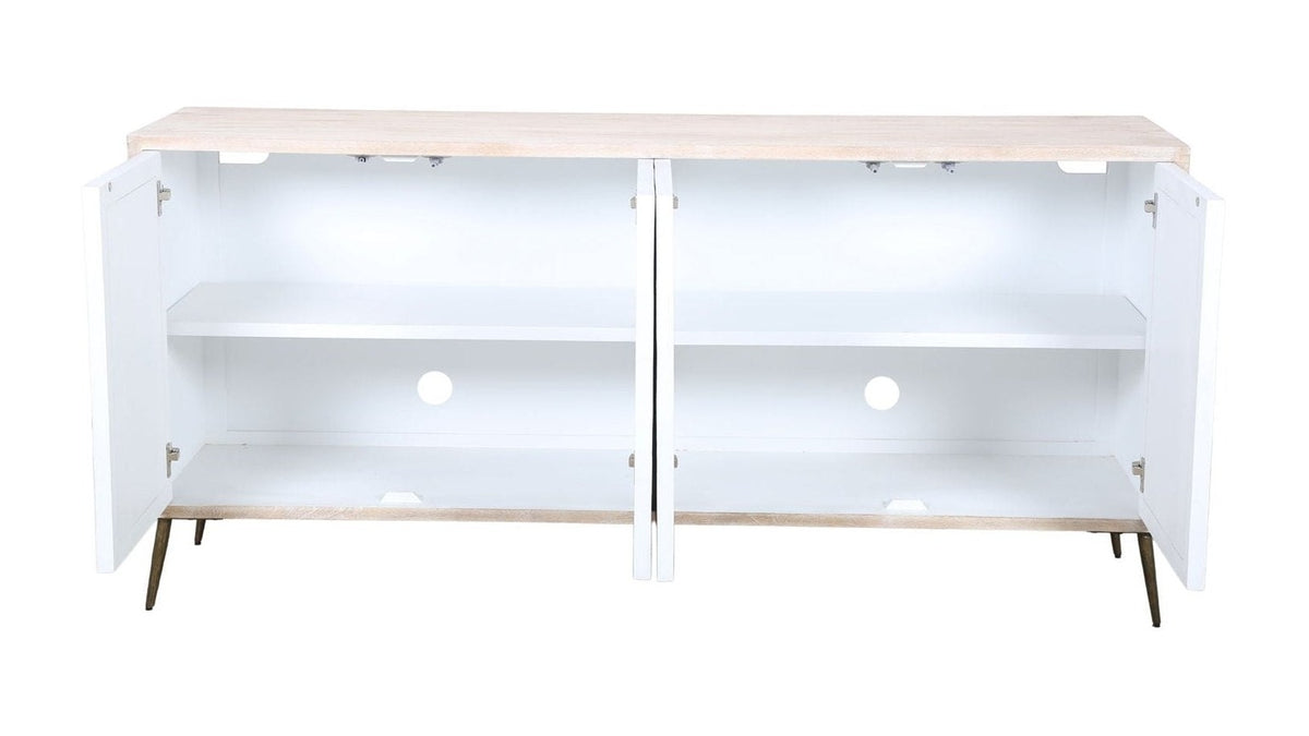 Xander - Server - White Wash Mango / Mosaic Ivory / Brass / Ebony