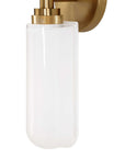 Wellsville - 2 Light Brass Sconce - White / Gold
