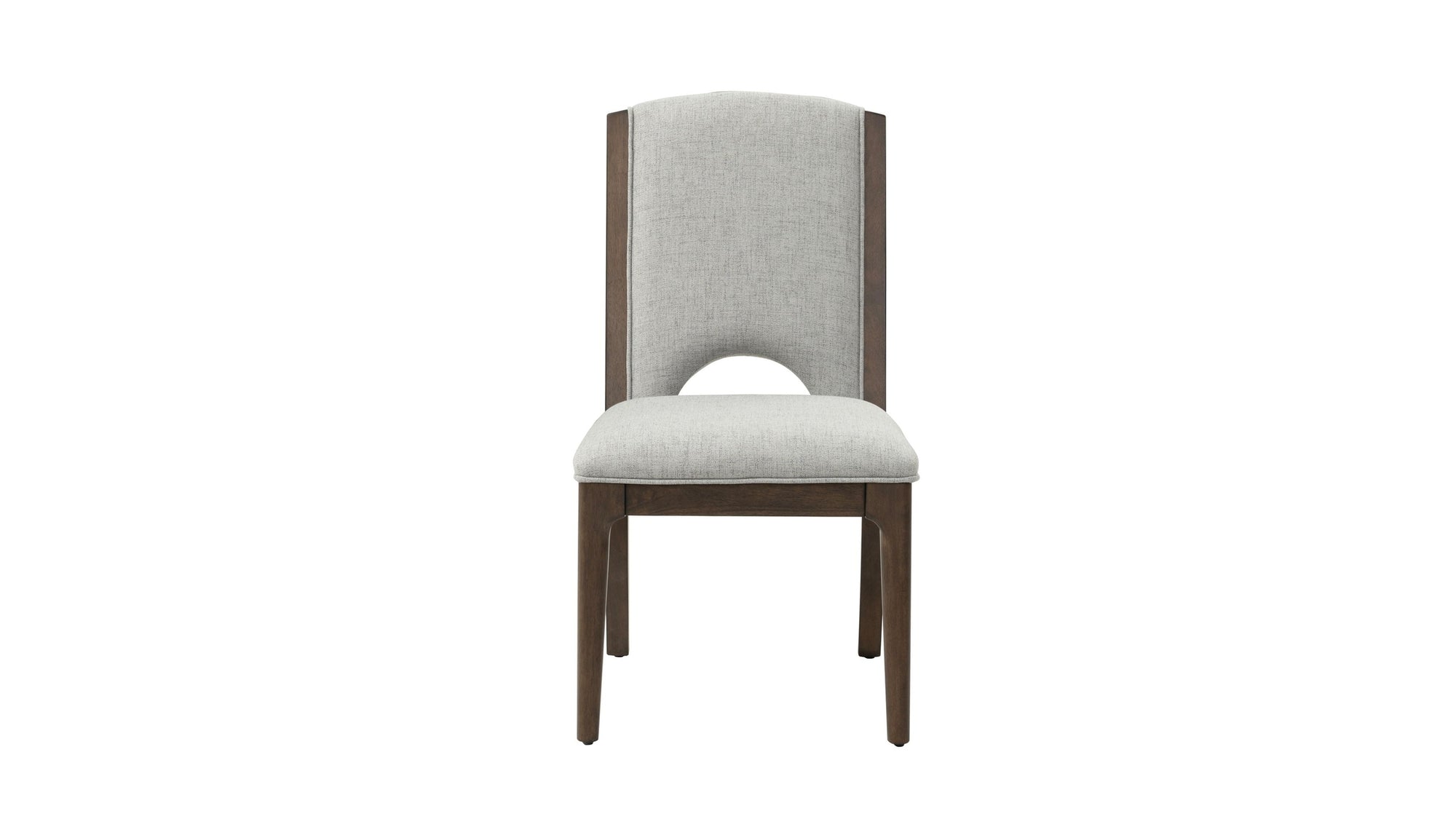 Athens - Upholstered Dining Chair Set of 2 - Light Gray / Chocolate Brown