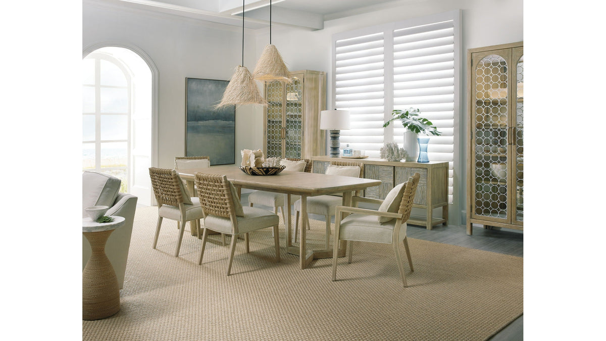 Surfrider - Woven Back Arm Chair Set of 2 - Beige / Light Brown