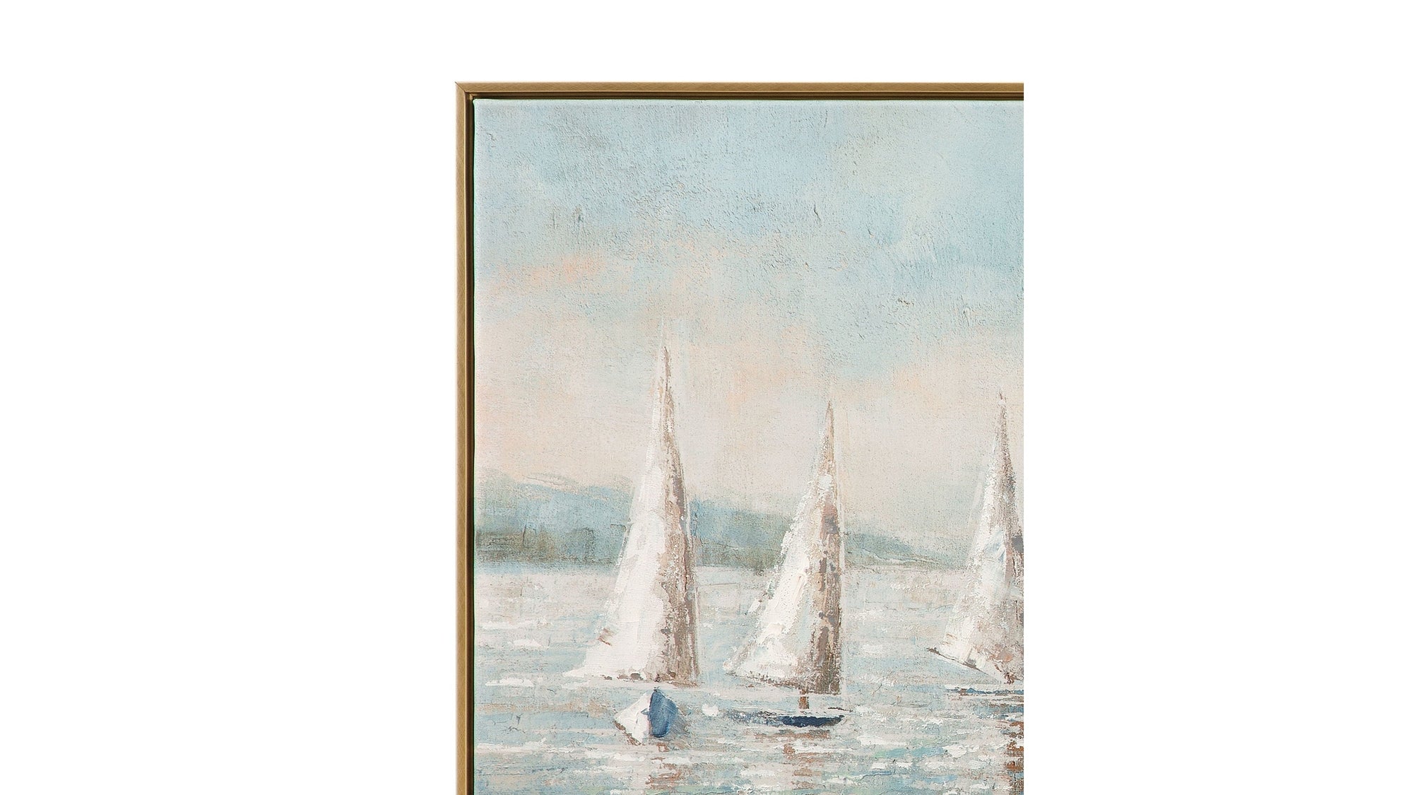 Sailing Day Framed Canvas - Blue