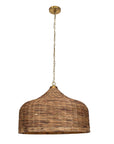 Tauranga - Seagrass 5 Light Pendant - Light Brown