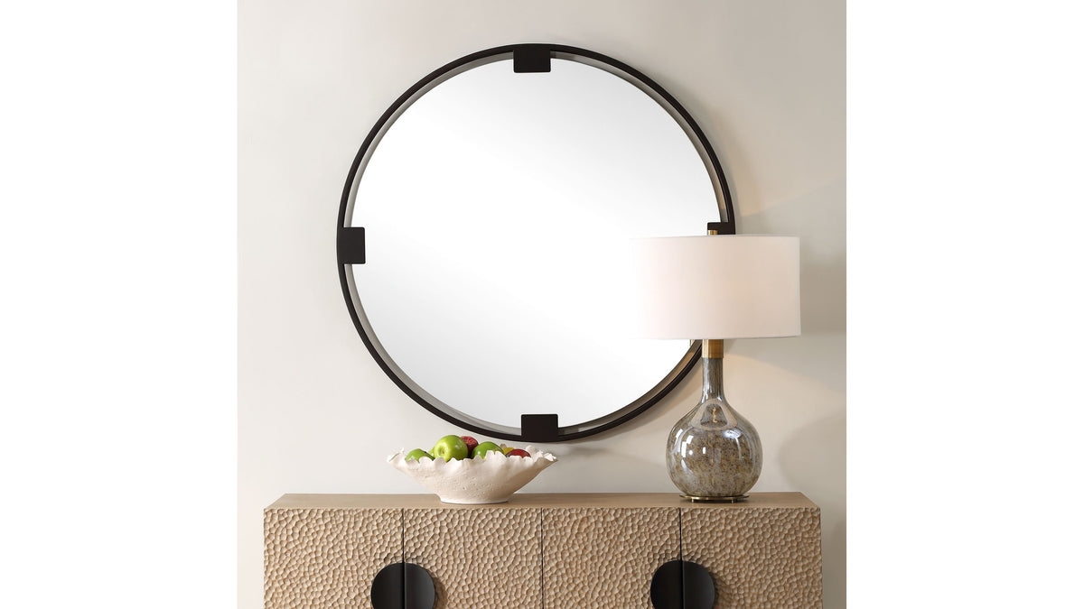 Cornelia - Black Round Mirror