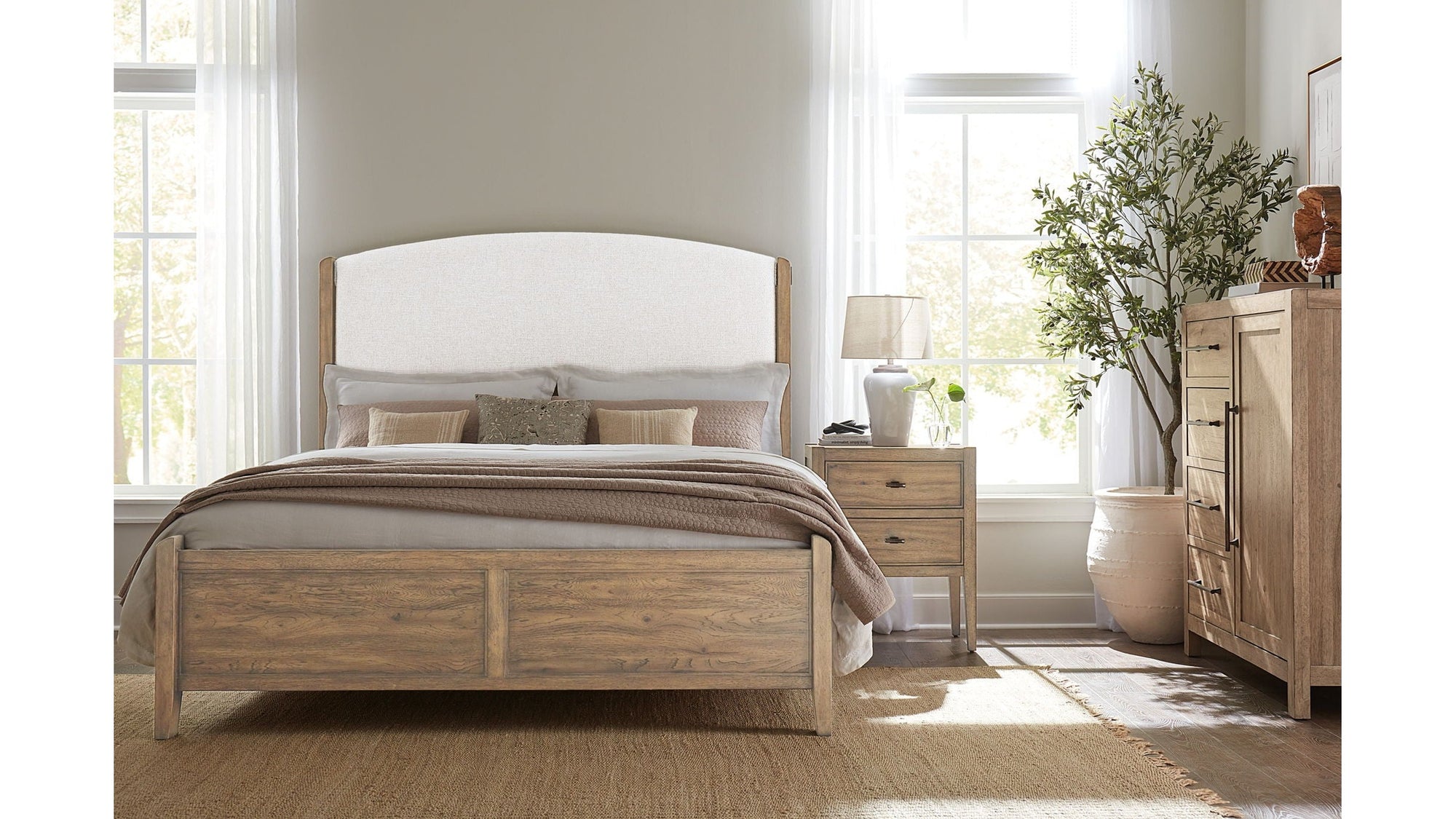 Vineyard Row - Two Drawer Nightstand - Light Brown